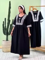 پیراهن لینن چاپی ( پک 3 عددی ) - تک رنگ مشکی - Ghr - شناسه 00206002