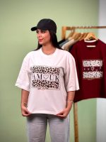 تیشرت باکسی Amour پفکی پلنگی مروارید کوب ( عمده پک 7 عددی ) - Ela - شناسه 00201035