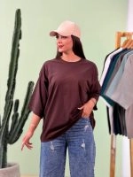 تیشرت پنبه باکسی آستین سه ربع  ( پک 6 عددی ) - Gl - شناسه 00208075
