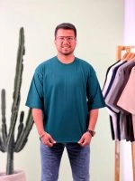 تیشرت پنبه باکسی آستین سه ربع  (کله غازی دوبل) - ( پک 4 عددی ) - Gl - شناسه 00208075