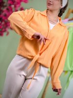شومیز اطلس یقه هفت جلو گره پاستیلی ( پک 6 عددی ) - Sb - شناسه 00214055 - Image 11