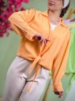 شومیز اطلس یقه هفت جلو گره پاستیلی ( پک 7 عددی ) - Sb - شناسه 00214055 - تصویر 9