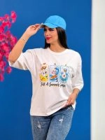 تیشرت پنبه باکسی تابستانه ( 34 طرح انتخابی ) - Ela - شناسه 00201039 - تصویر 16