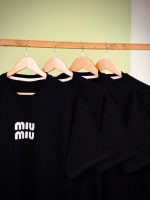 تیشرت سوپرپنبه XL- چاپ MIU MIU-تک رنگ مشکی - (عمده پک 4 عددی) - GRT - شناسه 00201029 - Image 3