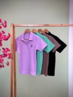 تیشرت کبریتی یقه دار ami paris (پولو شرت) - (عمده پک 4 عددی) - nus - شناسه 00201042 - تصویر 2