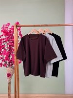 تیشرت بیسیک باکسی پاستیلی (سبز دوبل ) - ( پک 4 عددی ) - St - شناسه 00208012 - تصویر 2