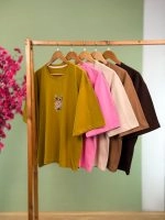 تیشرت پنبه باکسی رنگی کلاه LV ( پک 5 عددی ) - Ela - شناسه 00201038 - تصویر 2