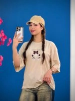 تیشرت پنبه باکسی رنگی خرس Just Vibin ( پک 4 عددی ) - Ela - شناسه 00201038