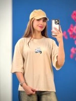 تیشرت پنبه باکسی رنگی موتور آبی ( پک 4 عددی ) - Ela - شناسه 00201038
