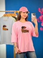 تیشرت باکسی پاستیلی طرح سگ پا کوتاه ( پک 8 عددی ) - Son - شناسه 00208007