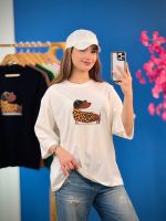 تیشرت باکسی پاستیلی طرح سگ پا کوتاه ( پک 8 عددی ) - Son - شناسه 00208007 - Image 3