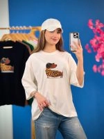 تیشرت باکسی پاستیلی طرح سگ پا کوتاه ( پک 8 عددی ) - Son - شناسه 00208007 - تصویر 3