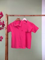 تیشرت کبریتی یقه دار گلدوزی polo (پولو شرت)-( تک رنگ صورتی ) - (عمده پک 2 عددی) - NUS - شناسه 00201044 - Image 2