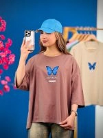 تیشرت قواره دار- تک پروانه آبی - (عمده پک 6 عددی) - rt - شناسه 00201046 - تصویر 6