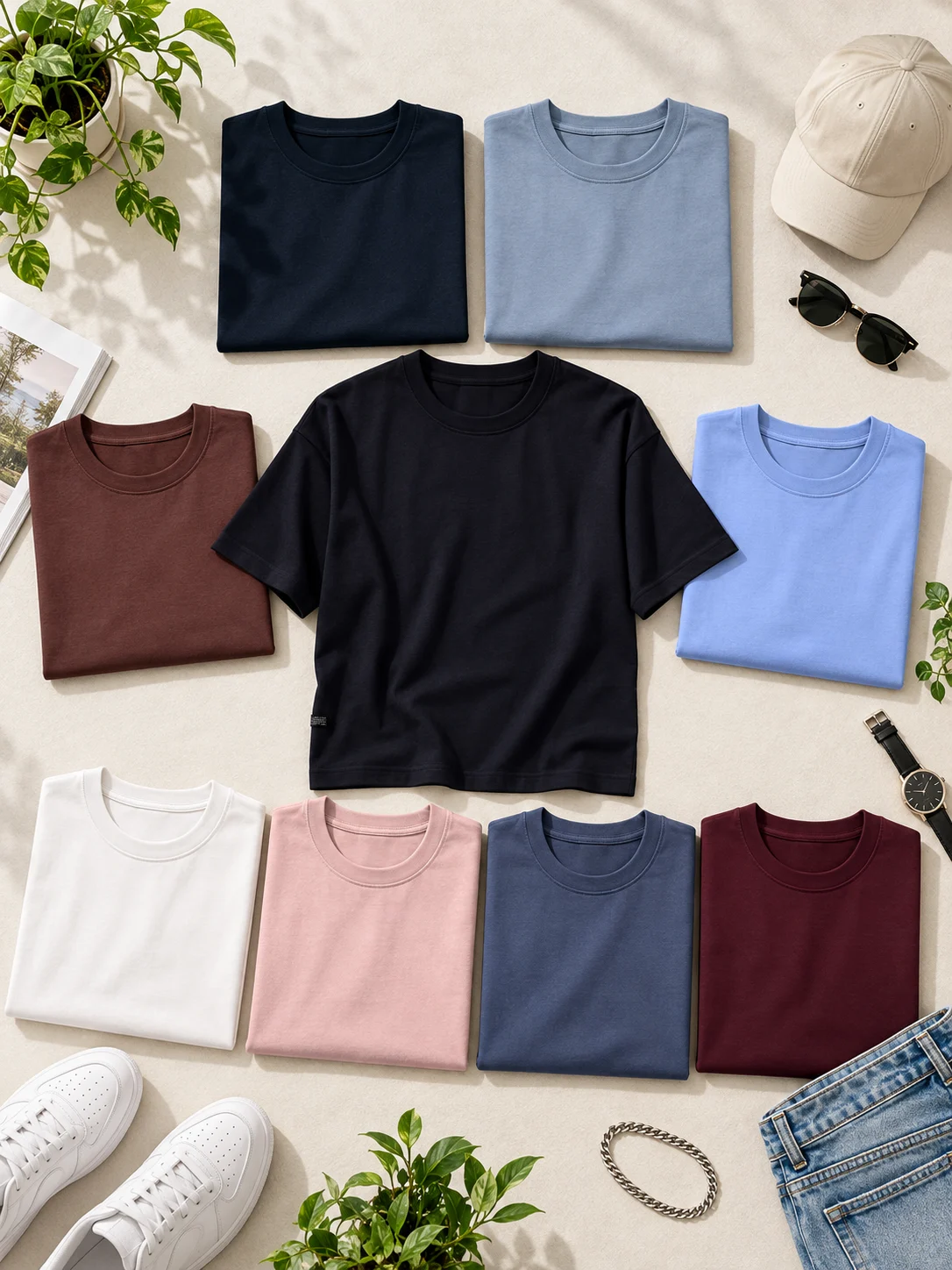 Minimal Streetwear Flat Lay Collection تیشرت ماکان سایز 3XL (عمده پک 9 عددی) - GL - کد 00201033 - تصویر 1