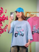 تیشرت پنبه قواره دار-چاپ موتورآبی - (عمده پک 5 عددی) - RT - شناسه 00201046 - تصویر 3