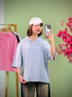 تیشرت بیسیک کلاهدار پنبه باکسی - (عمده پک 5 عددی) - RT - شناسه 00201052 - تصویر 5