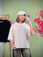 تیشرت بیسیک کلاهدار پنبه باکسی - (عمده پک 5 عددی) - RT - شناسه 00201052 - تصویر 3