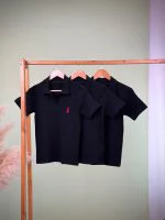 تیشرت کبریتی یقه دار گلدوزی polo (پولو شرت) -تک رنگ مشکی - (عمده پک 3 عددی) - nus - شناسه 00201044 - تصویر 2