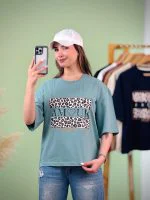 تیشرت باکسی Amour پفکی پلنگی مروارید کوب ( عمده پک 7 عددی ) - Ela - شناسه 00201035 - تصویر 7