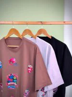 تیشرت نخ 28 پنبه باکسی رنگی طرح Cutest team - (عمده پک 3 عددی) - RT - شناسه 00201043 - تصویر 7