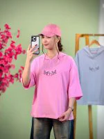 تیشرت کلاهدار پنبه باکسی- طرح ضربان پروانه - (عمده پک 2 عددی) - RT - شناسه 00201052 - تصویر 3