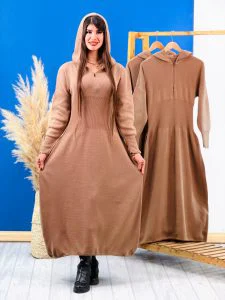 بافت ساعت شنی نیم زیپ کلاهدار رنگی ( سبز زیتونی دوبل ) - (عمده پک 5 عددی) - HDR - شناسه 00202006 - تصویر 5