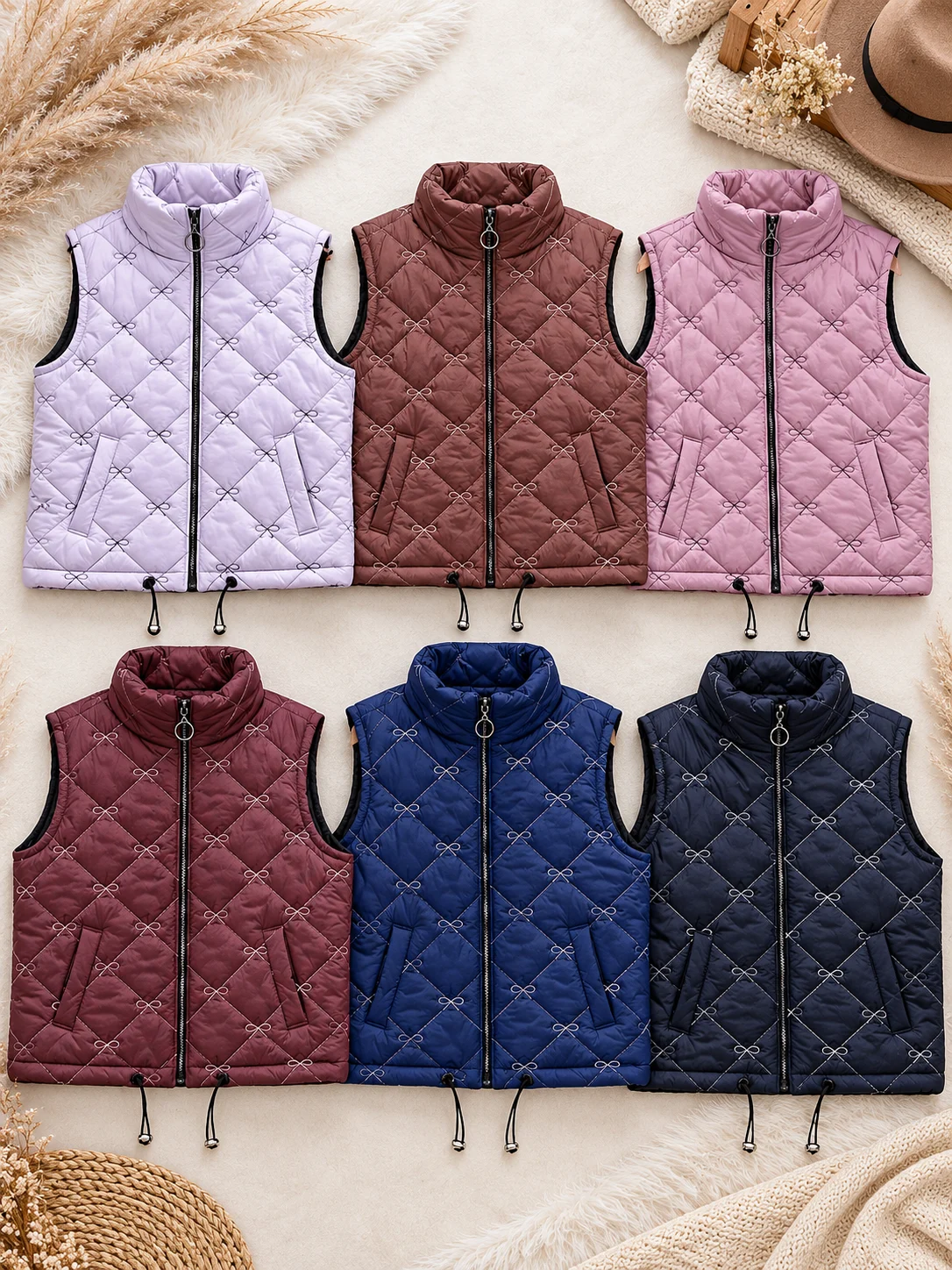 Quilted Vest Color Collection پافر پایین گت پاپیونی A- (عمده پک 6 عددی) - NZ - شناسه 00219002 - تصویر 1