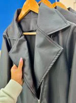 کت چرم جیب دار گرم بالا تک رنگ مشکی - (عمده پک 2 عددی) - SB - شناسه 00209006 - تصویر 7